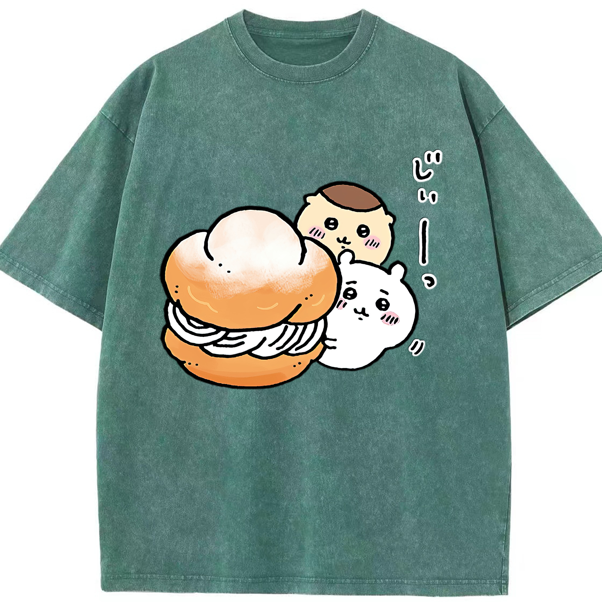 （画像用） ちいかわ くりまんじゅう Chii-kawa kuri manjū 綿100% ヴィンテージ風 半袖Tシャツ（フロントプリント）